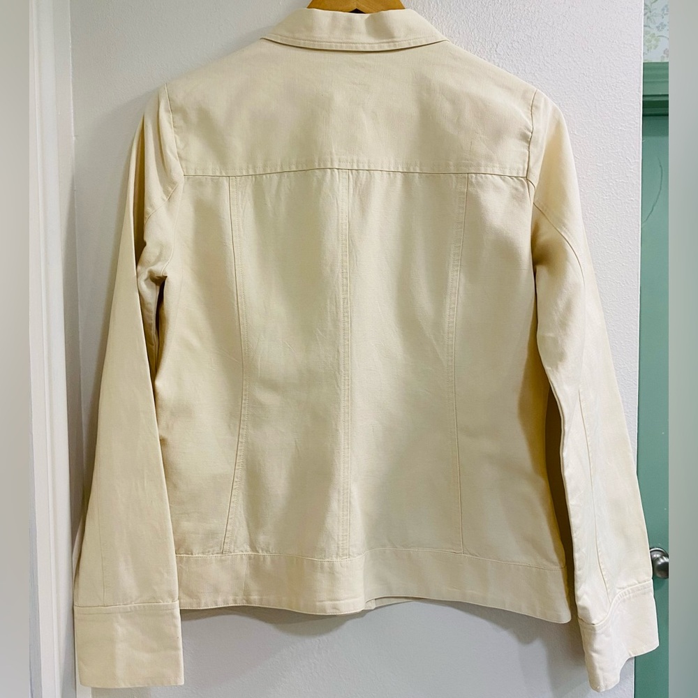 Halogen Cream Button-Front Jean Jacket - Picture 6 of 6
